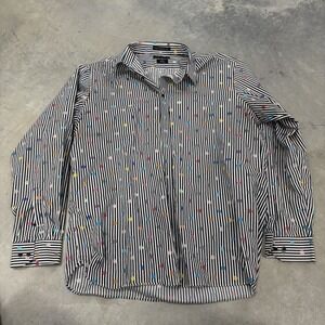 Paul Frederick Dress Shirt Men's XLT Classic Fit Black/White Strped & Polka Dot‎